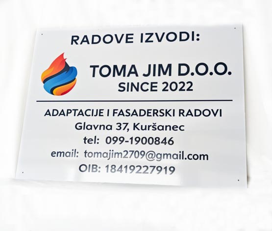 Natpisne ploče za d.o.o. - Alubond+Print folija - Slika 2